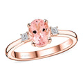 Certified & Appraised Luxoro AAA Pink Morganite and G-H I2 Diamond Ring in 10K Rose Gold 1.35 ctw - Sticky add to cart bar