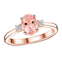 Certified & Appraised Luxoro AAA Pink Morganite and G-H I2 Diamond Ring in 10K Rose Gold 1.35 ctw