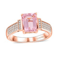 Certified & Appraised Luxoro 10K Rose Gold AAA Palmeiras Pink Morganite, Diamond (G-H, I2) (0.25 cts) Ring 2.50 ctw - Sticky add to cart bar