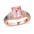 Certified & Appraised Luxoro 10K Rose Gold AAA Pink Morganite, Santa Maria Aquamarine, Diamond (G-H, I2) (0.17 cts) Ring (Size 10.0) (4.15 g) 2.75 ctw - Sticky add to cart bar