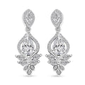 D'Joy Moissanite 3.00 ctw Lotus Earrings in Rhodium Over Sterling Silver - Sticky add to cart bar