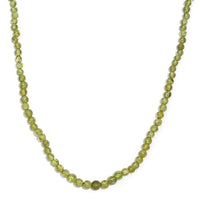 Peridot Beaded 62.00 ctw Necklace 20 Inches in Rhodium Over Sterling Silver