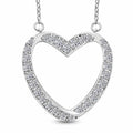 Luxuriant Lab Grown Diamond Heart Necklace (18-20 Inches) in Platinum Over Sterling Silver 0.50 ctw - Sticky add to cart bar