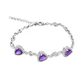 Amethyst and Simulated Diamond 2.65 ctw Bracelet in Silvertone (8.00 In) - Sticky add to cart bar