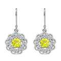 Simulated Peridot and Simulated Diamond Earrings in Silvertone 3.35 ctw - Sticky add to cart bar