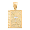 10K Yellow and White Gold Bible Charm Pendant without Chain 1.30 Grams - Sticky add to cart bar