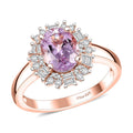 Martha Rocha Kunzite ,  Moissanite  Fancy Ring in 18K RG Vermeil Sterling Silver 1.83 ctw - Sticky add to cart bar
