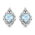 Blue Topaz and Simulated Diamond 3.35 ctw Earrings in Sterling Silver - Sticky add to cart bar