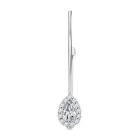 Simulated Diamond Teardrop Brooch in Sterling Silver