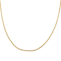14K Yellow Gold 1.5mm Rope Chain Necklace 20 Inches 1.50 Grams