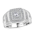 Luxuriant Lab Grown Diamond (G-H, SI) Men's Ring in Platinum Over Sterling Silver (Size 10.0) 1.00 ctw - Sticky add to cart bar