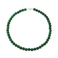 Verde Onyx Beaded 200.00 ctw Necklace 18 Inches in Sterling Silver