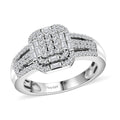 Diamond Ring in Rhodium Over Sterling Silver (Size 7.0) 0.50 ctw - Sticky add to cart bar