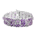 Moroccan Rose, Multi Gemstone Carpet of Flowers Bracelet in Rhodium Over Sterling Silver (8.00 In) (Del. in 8-10 Days) 62.30 ctw - Sticky add to cart bar