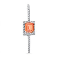 Simulated Yellow Sapphire and Simulated Diamond 7.30 ctw Brooch in Silvertone
