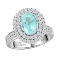 Chairman’s Vault Certified & Appraised Rhapsody 950 Platinum AAAA Paraiba Tourmaline, Diamond (E-F, VS) (1.05 cts) Ring (Size 7.0) (11.25 g) 3.50 ctw - Sticky add to cart bar