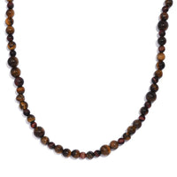 Karis Tigers Eye Beaded 153.00 ctw Necklace 20 Inches in Platinum Bond