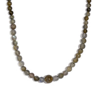 Karis Malagasy Labradorite Beaded 167.00 ctw Necklace 20 Inches in Platinum Bond