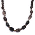 Brazilian Smoky Quartz 350.00 ctw Necklace 20 Inches in Stainless Steel - Sticky add to cart bar