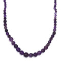 African Amethyst Beaded 113.00 ctw Necklace 20 Inches in Stainless Steel - Sticky add to cart bar