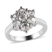 Mozambique Garnet Floral Ring in Stainless Steel (Size 10.0) 2.35 ctw