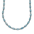 Doorbuster Larimar and Betroka Blue Apatite 39.15 ctw Necklace in Rhodium Over Sterling Silver 18 Inches - Sticky add to cart bar
