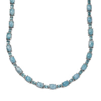 Doorbuster Larimar and Betroka Blue Apatite 39.15 ctw Necklace in Rhodium Over Sterling Silver 18 Inches
