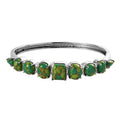 Mojave Green Turquoise Bangle Bracelet in Stainless Steel (6.50 In) 15.15 ctw - Sticky add to cart bar