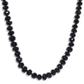 Thai Black Spinel Beaded 252.00 ctw Necklace 20 Inches in Stainless Steel - Sticky add to cart bar