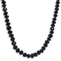 Thai Black Spinel Beaded 252.00 ctw Necklace 20 Inches in Stainless Steel