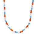 Pink and Blue Chalcedony (D), Carnelian 97.80 ctw Necklace 18 Inches - Sticky add to cart bar