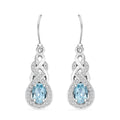 Blue Topaz and Simulated Diamond 1.75 ctw Infinity Knot Earrings in Sterling Silver - Sticky add to cart bar