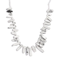 Rainbow Moonstone and White Howlite 256.00 ctw Necklace (20 Inches) in Platinum Bond