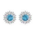 Simulated Tourmaline and Simulated Diamond 8.00 ctw Earrings in Silvertone - Sticky add to cart bar