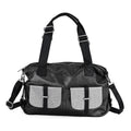 Silver Faux Leather Crossbody Bag (17"x15.7"x12.5") with Handle Drop (7") and Detachable Shoulder Strap - Sticky add to cart bar