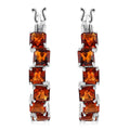 D'Joy Brazilian Cherry Citrine 4.90 ctw Art Deco Earrings in Rhodium Over Sterling Silver - Sticky add to cart bar