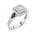 Modani 950 Platinum AAAA Blue Sapphire, White Diamond Ring (Size 10.0) (5.80 g) 1.50 ctw - Sticky add to cart bar