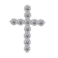 NY Closeout Luxuriant Lab Grown Diamond 3.00 ctw Cross Pendant in 14K White Gold