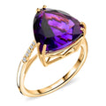 Luxoro 10K Yellow Gold AAA Moroccan Amethyst, Diamond (G-H, I2) Ring (Size 10.0) 6.00 ctw - Sticky add to cart bar