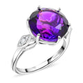 Luxoro AAA Moroccan Amethyst and G-H I2 Diamond 7.00 ctw Ring in 10K White Gold - Sticky add to cart bar