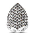 GP Multi Diamond (IR & Natural) Ring in Rhodium Over Sterling Silver (Size 7.0) 0.50 ctw - Sticky add to cart bar