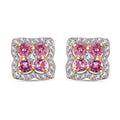 Mahenge Spinel and White Zircon 1.15 ctw Clover Leaf Earrings in 18K Vermeil Rose Gold Over Sterling Silver - Sticky add to cart bar