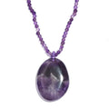 African Amethyst 139.00 ctw Necklace 20 Inches in Stainless Steel - Sticky add to cart bar