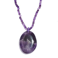 African Amethyst 139.00 ctw Necklace 20 Inches in Stainless Steel
