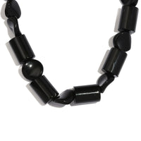 Karis Black Agate and Black Obsidian 139.00 ctw Necklace 20 Inches in Platinum Bond