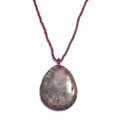 Agate and Orissa Rhodolite Garnet 164.00 cts Necklace 20 Inches in Stainless Steel - Sticky add to cart bar