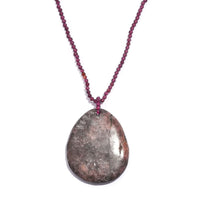 Agate and Orissa Rhodolite Garnet 164.00 cts Necklace 20 Inches in Stainless Steel
