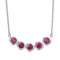 Niassa Ruby (FF) 3.40 ctw Necklace in Rhodium Over Sterling Silver and Stainless Steel 18 Inches