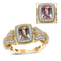 AAA Turkizite, White Zircon Ring in 18K Vermeil YG Over Sterling Silver (Size 10.0) 1.75 ctw - Sticky add to cart bar