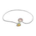 Modani Multi Color Diamond I3-SI 1.58 ctw Bangle Bracelet in 14K White, Rose and Yellow Gold (7.00In) 5.90 Grams - Sticky add to cart bar